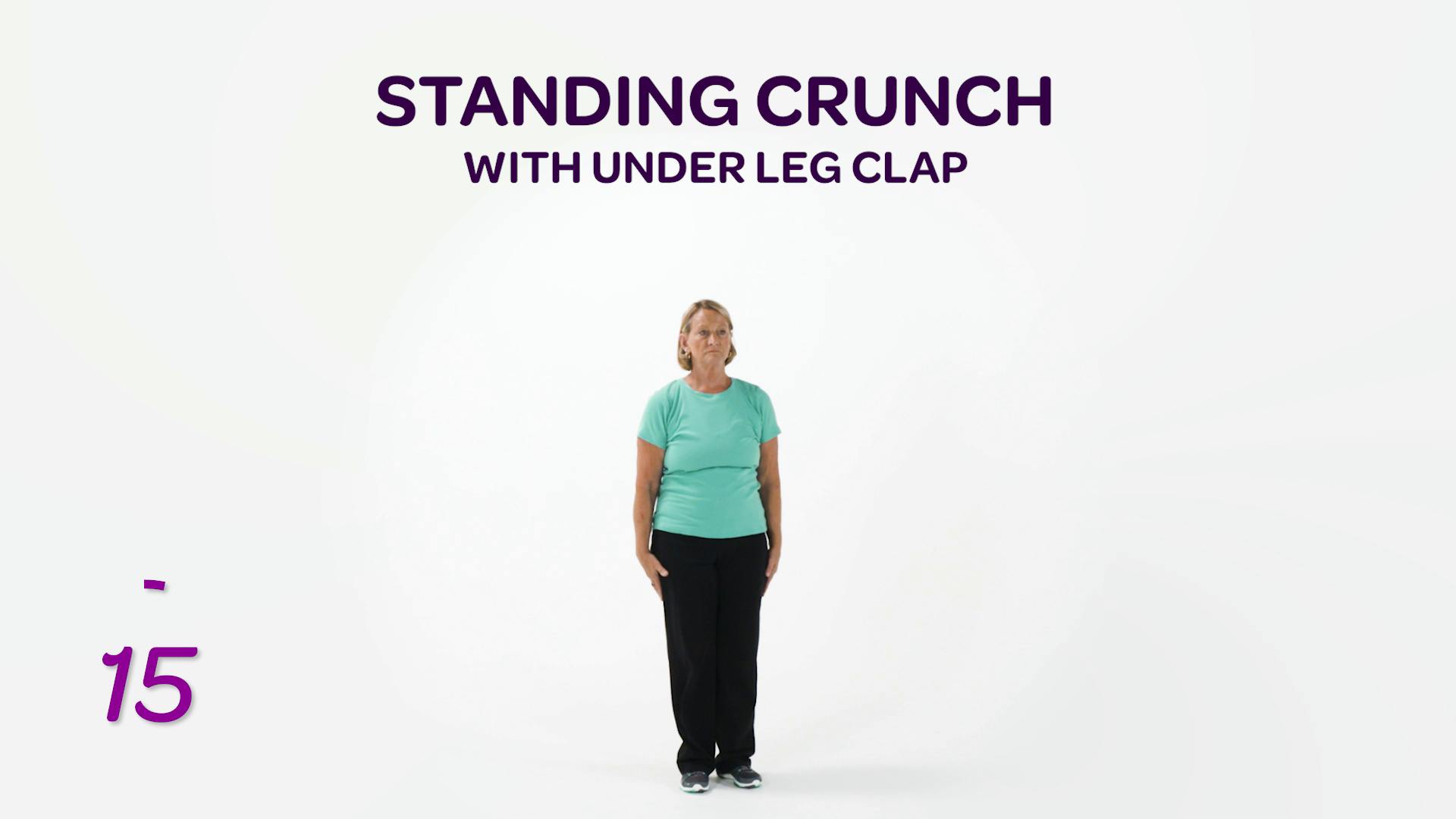 BALANCE Standing Crunch with Under Leg Clap MyCurves On Demand
