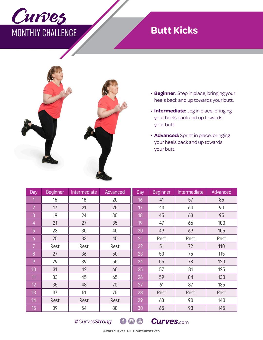 CHALLENGE BUTT KICKS REPS MyCurves On Demand